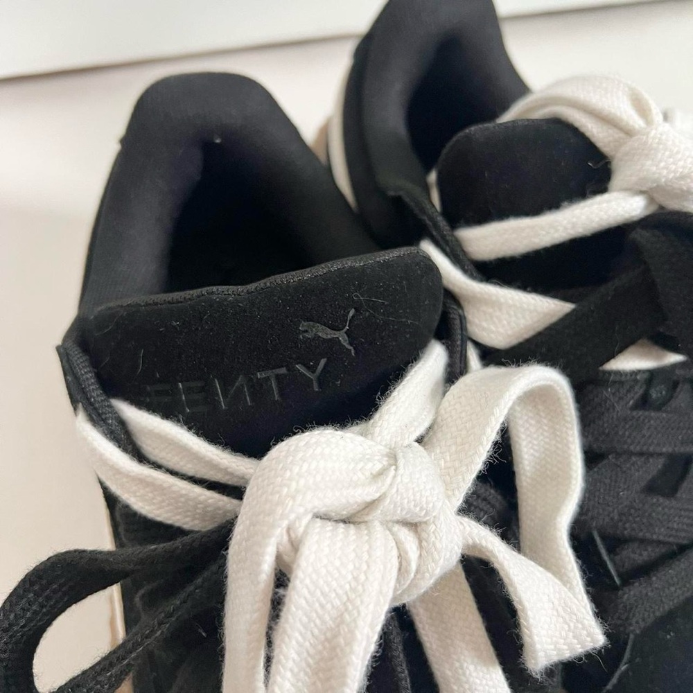 Fenty Puma Black Suede Platform Creeper Sneakers with Gum Sole - Picture 8 of 8